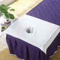 thumbnail image 3 of Half Massage Table Cover Cosmetic Bed Face Hole Towel Cloth White, 3 of 8