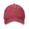 thumbnail image 1 of ZICANCN Adjustable Baseball Cap Women, Alphabet H Pattern Hats for Men Adult Washed Cotton Denim Baseball Caps Fashion, Red, 1 of 6