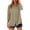 A1_khakicotton tops Grande Taille pour Femme, variante sur FAVIPT Chemisiers Plissés à Manches 3/4 pour Femmes en Coton et Lin, Col en V, Hauts à Col, Boutonnés, Amples et Décontractés, Bleu Pâle, TTG