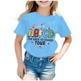 thumbnail image 1 of AWZXDE Hauts pour Filles Enfants Rentrée des Classes T-Shirt Graphique à Manches Courtes Col Rond Lumineux Confortable pour Garçons et Filles, 1 of 4