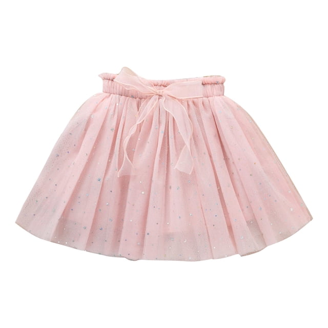 LUOGENLI Robe Petite Enfant Filles Jupe en Tulle Tutu Jupe de Danse Filles Jupe en Filet Demi-Jupe Jupe Courte Fils Jupe Princesse Robe Maxi pour Filles Été Beige 4-5 Ans