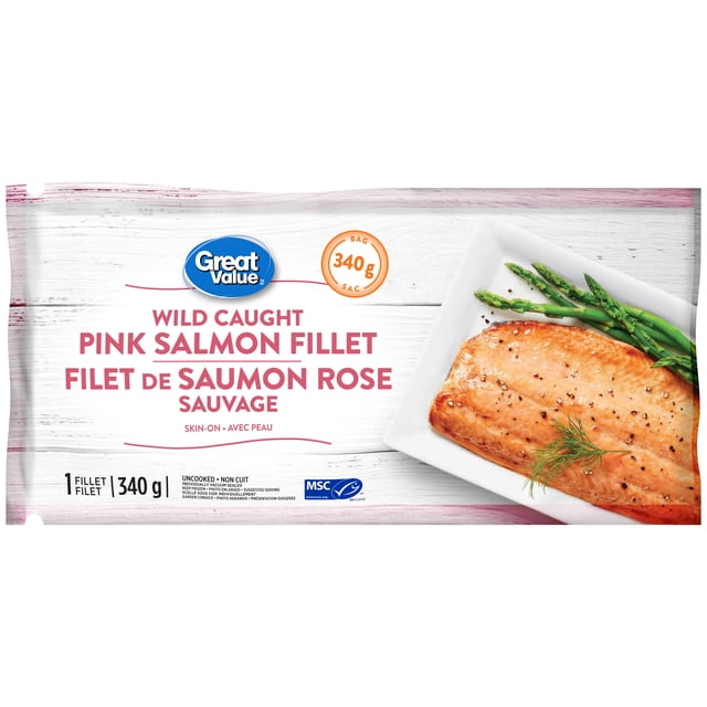 Great Value Wild Caught Pink Salmon Fillet, 340 g