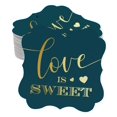 thumbnail image 1 of Inkdotpot Pack Of 100 Love Is Sweet Wedding Paper Tags DIY Craft Bracket Shape Real Gold Foil Hang Tags, 1 of 6