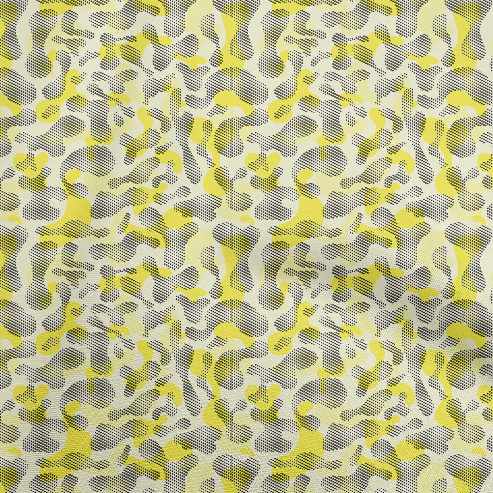 oneOone Velvet Yellow Fabric Abstract Fabric For Sewing Printed Craft Fabric By The Yard 58 Inch Wide