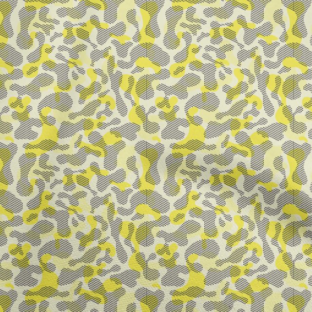 oneOone Cotton Jersey Yellow Fabric Abstract Craft Projects Decor Fabric Printed By The Yard 58 Inch Wide