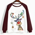 thumbnail image 4 of Costumes de Noël en Liquidation Col Rond Mode Décontractée Manches Longues Chandail en Molleton Imprimé de Noël Blouse Chandail en Molleton Surdimensionné pour Femmes, 4 of 4