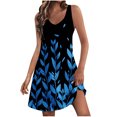 thumbnail image 2 of Ovzne Robes pour Femmes Robe Femme Décontractée avec Poches Robe d'Été Boho de Plage T-Shirts Robe Col en V Ample Robes de Vacances Imprimées Liquidation, 2 of 7