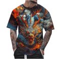thumbnail image 2 of Qertyioot T-shirt Décontracté d'Été pour Hommes à Col Rond Imprimé pour la Fête des Pères, 2 of 5