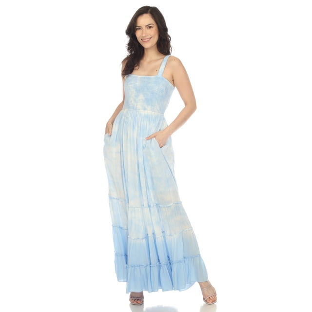 White Mark Robe Maxi à Volants Froncée pour Femme