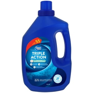 Great Value Liquid Laundry Detergent Triple Action Fresh Scent 55 wash, 2.2L