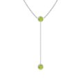 thumbnail image 1 of Angara Collier en Péridot Naturel - Collier Style Lariat Rond en Péridot Serti Clos 1,1 ct en Platine pour Femmes, 1 of 8