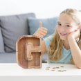 thumbnail image 3 of Wooden English Letter Savings Can with Transparent Glass Front for Coin Storage, 3 of 6