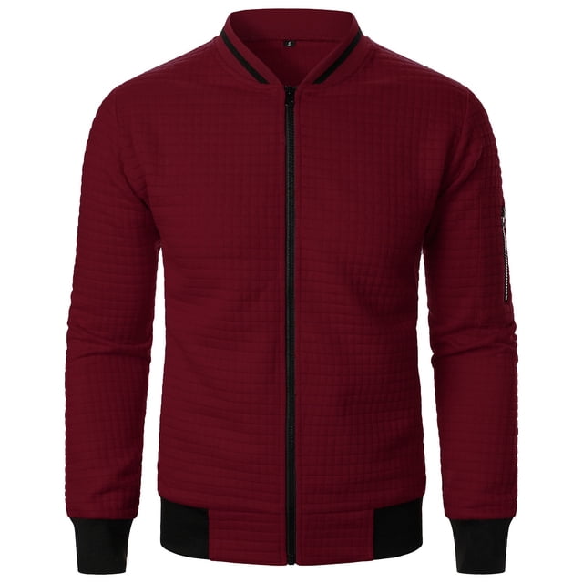 LOVZFMLL Men's Golf Jacket Lightweight Casual Zip Up Waffle Jackets Spring Fall Golf Coats Outerwear with Zipper Pockets