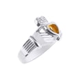 thumbnail image 3 of RYLOS Rings Sterling Silver Claddah Love, Loyalty & Friendship Heart 6MM Gem Irish Wedding Band Claddagh Rings November Tiger Eye Jewelry Size 6, 3 of 6