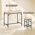 thumbnail image 3 of HOMCOM 5 Pieces Industrial Bar Table Set, Dining Table Set with 4 Stools, 3 of 10
