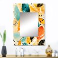 thumbnail image 1 of Designart "Gentle Tropical Foliage" Floral Wall Mirror, Printed Yellow Wall Mirror, Tropical Bathroom Wall Mirror, Decorative Floral Mirror - 24x32 Inch, 1 of 5