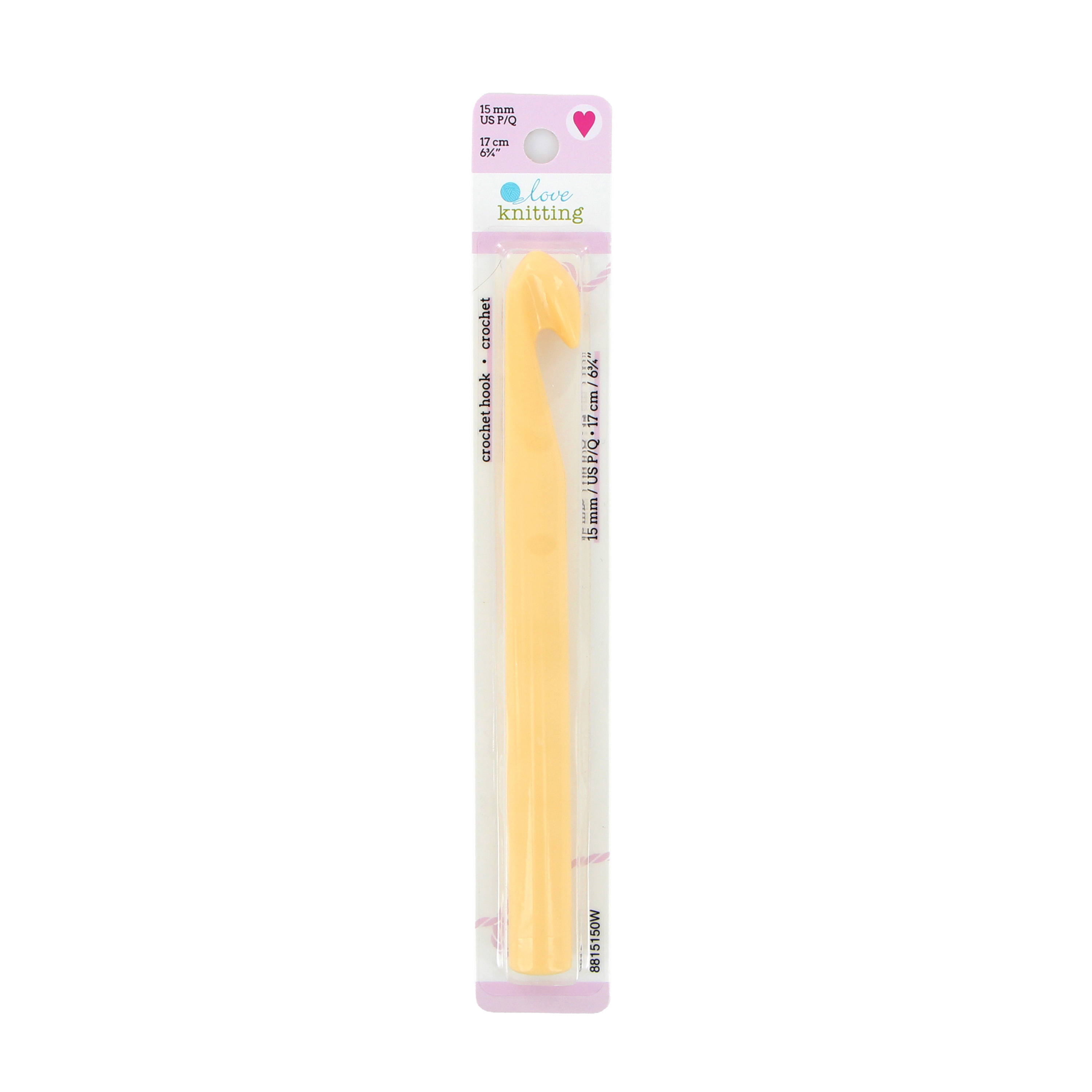 LOVE KNITTING Crochet en plastique ABS, 15 cm (6 po), 15 mm (US P/Q)