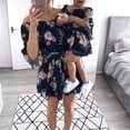 thumbnail image 3 of Mommy and Me Off-Shoulder Floral Dress Parent Child Matching Summer Midi Sundress, 3 of 5