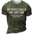 thumbnail image 1 of LUOGENLI T-shirts pour Homme pour Hommes T-Shirt d'Été à Manches Courtes Noir Col Rond Imitation Rue Hipster Ample Imprimé Chandail T-Shirt à Manches Courtes Vert Armée TTG, 1 of 2