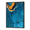 thumbnail image 2 of Designart Composition Abstraite En Marbre En Bleu Et Orange III ART MURAL À CADRE FLOTTÉ, 2 of 4