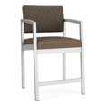 thumbnail image 1 of Lenox Steel Reception Waiting Hip Chair / Silver Steel / Brown / Brown, 1 of 5