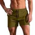 thumbnail image 2 of EOYWHK Mens Swim Trunks 3 inch Athletic Gym Shorts Solid Color Hot Spring Holiday Swimming Surfing Bottom, 2 of 4