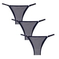 thumbnail image 1 of FAIWAD Women's 3 Pack Cotton Thongs Adjustable String Ribbed G-Strings Low Waist Breathable Panties, 1 of 3