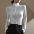 thumbnail image 4 of AherBiu Chandails à Manches Longues pour Femmes Couche de Base sous-Maillots Col Roulé Coupe Ajustée T-Shirts Blouse, 4 of 6