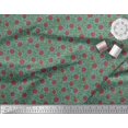 thumbnail image 3 of Soimoi Moss Georgette Fabric Leaves & Rose Floral Printed Fabric 1 Yard 42 Inch Wide, 3 of 3