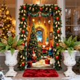 thumbnail image 4 of Qiulaii 3 Pcs Rideau de Porte Festif Père Noël - Décoration de Fête pour Porte d'Entrée et Mur, Tissu Polyester Durable, Installation Facile Décoration Intérieure Extérieure 35*71 Po, 4 of 6