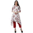 thumbnail image 2 of Moomaya Printed Traditional Clothing Womens Asymmetric Kurti Kurta With Pant Set, 2 of 6