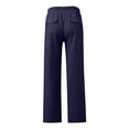 thumbnail image 4 of Weiqiqre Mens Pants New Linen Pants Drawstring Elastic Solid Color Loose Casual Trousers Lightweight Slight Stretch, and Regular Fit for All-Season Going Out, 4 of 5