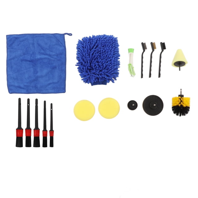 Trousse de Brosse de Détaillage Automobile, Brosse de Nettoyage Auto Pratique et Simple à Utiliser pour Roue pour Extérieur pour Intérieur