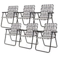 thumbnail image 1 of Costway 6 PCS Folding Beach Chair Camping Lawn Webbing Chair Lightweight 1 Position Brown, 1 of 1