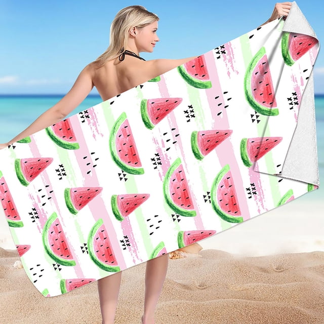 Microfiber Beach Towel Super Colorful Bath Towel Sandproof Beach Blanket Multi-Purpose Towel For Travel Swimming Pool 30x60 Inch