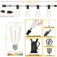 thumbnail image 3 of Svater Outdoor String Lights 100ft ST38 Patio String Lights with 52 Waterproof Shatterproof LED Bulbs(2 Spare) Connectable Lights for Outside Backyard Garden Porch, 3 of 14