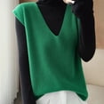 thumbnail image 2 of Women's Deep V - Neck Loose - Fitting Sleeveless Knit Vest - Soft, Versatile for Layering, Available in Multiple Colors, 2 of 5