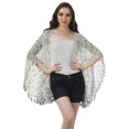 thumbnail image 2 of Moomaya Open Front Printed Shrug Printed Kimono Sleeve Beach Cover Up For Women, 2 of 5