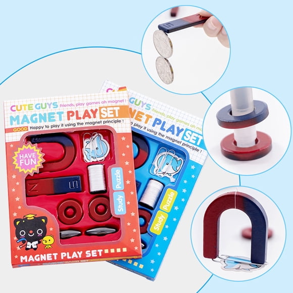 Lubelski Ensemble de 10 Pcs Jouet Magnétique Éducatif Amusant Facile à Assembler Résistant à l'Usure Ensemble de Jouets Magnétiques Scientifiques Éducatifs pour Enfants