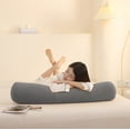 thumbnail image 4 of HHBEAUTY Round Pillow, Cervical Neck Roll Memory Pillow, Bolster Pillow, Round Neck Support for Sleeping | Bolster for Bed, Legs, Back and Yoga, Removable And Washable, Gray, 4 of 6