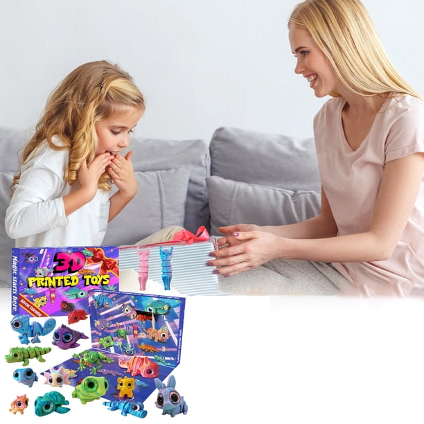 Calendrier De L’Avent 3D – 24 Figurines Animaux Articulées Imprimées En 3D – Compte à Rebours De Noël – Décoration école, Maison, Bureau
