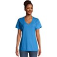thumbnail image 1 of Hanes Tee-Shirt Col en V ComfortWash pour Femmes, 2TG, Bleu Ciel d'Été, 1 of 1