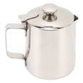 thumbnail image 2 of Tasse à Lait à Café, Pichet à Lait en Acier Inoxydable, Pichet à Cappuccino, Récipient à Mousse à Café avec Couvercle (600 ml), 2 of 14