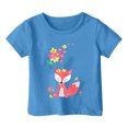 thumbnail image 1 of TZEWGL Hauts pour Enfants Imprimé Graphique Col Rond Manches Courtes Ample pour Filles Garçons Taille 2-3T, 1 of 4