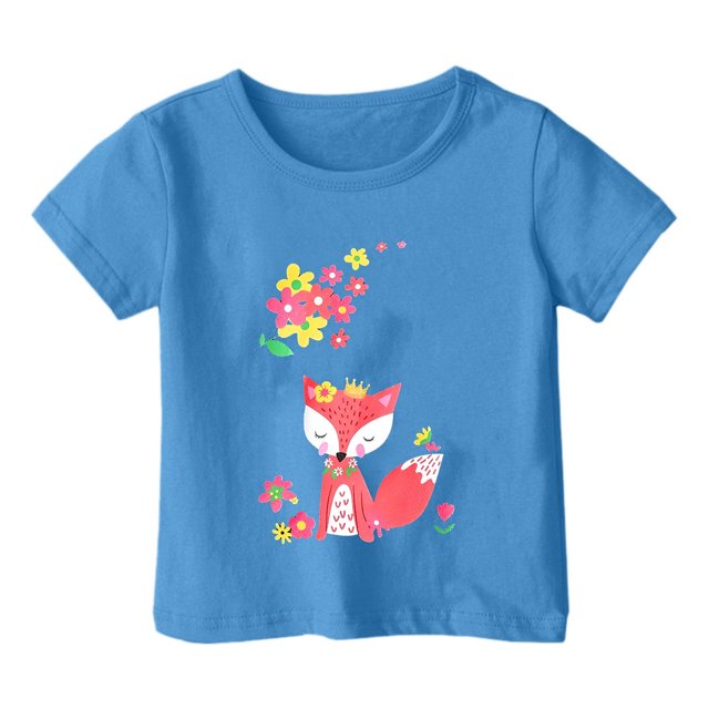 TZEWGL Hauts pour Enfants Imprimé Graphique Col Rond Manches Courtes Ample pour Filles Garçons Taille 2-3T