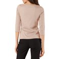 thumbnail image 3 of INSPIRE CHIC Blouse en Tricot Extensible à Encolure Bateau pour Femme à Manches 3/4 pour le Travail, 3 of 5