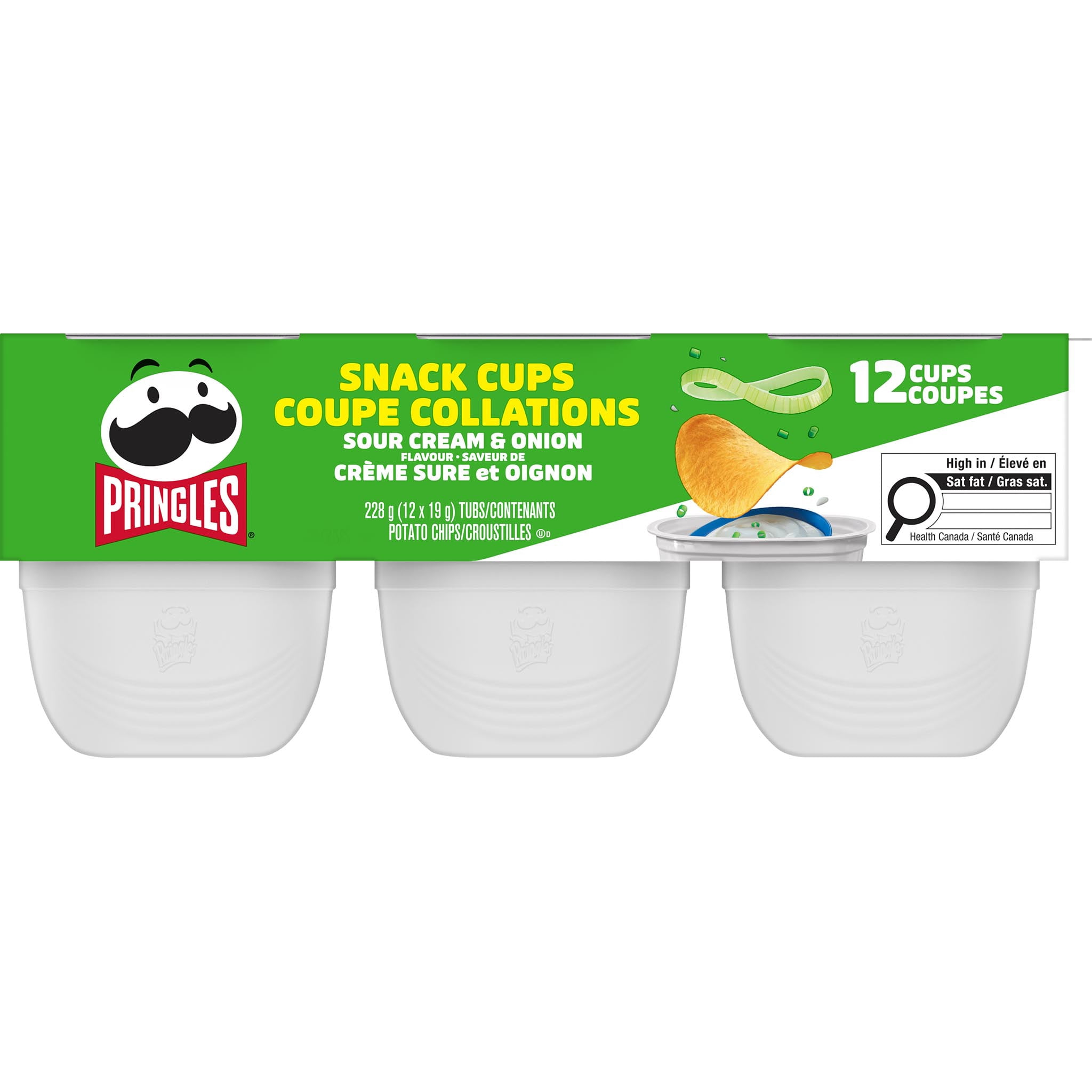 Pringles® Snack Stacks Sour Cream & Onion Flavour Potato Chips, 12x19g