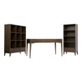 thumbnail image 1 of Simpli Home Harper Bibliothèque Moderne Mi-Siècle en Bois Dur Massif 60 Pouces x 24 Pouces avec Rangement, Brun Noyer, 1 of 6