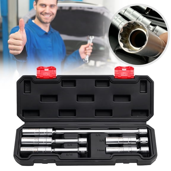 Faucets 5Pcs Socket Set Drive Swivel Socket Kit With Extension Bars & Gapper " 5/8" 9/16" 15Mm Cr V For Automotive Repair Suitable For Most Vehicles,Silver Tool Faucets 30*5