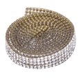 thumbnail image 3 of Beaded Trim,  Glass Rhinestone Trim Ribbon 1m 5 Rows Hot Fix Chain Trim for DIY Garment, 3 of 8